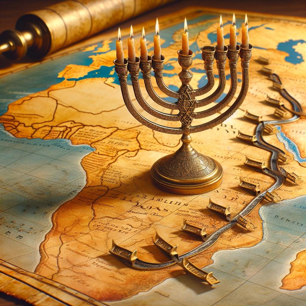 Menorah Journey on Vintage Map