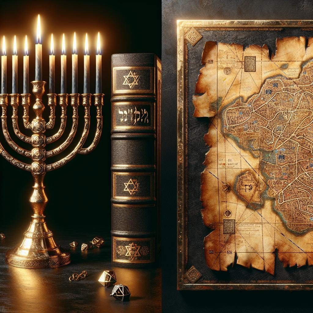 Menorah, Book and Treasure Map