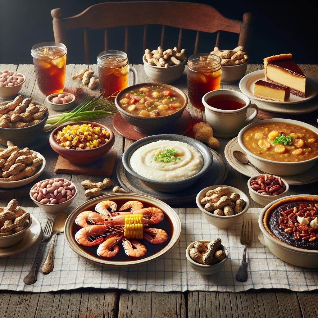 Lowcountry cuisine spread