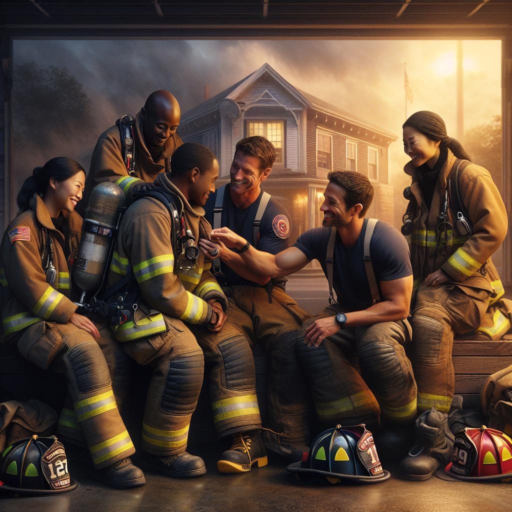 Firefighter Brotherhood Support Portrait