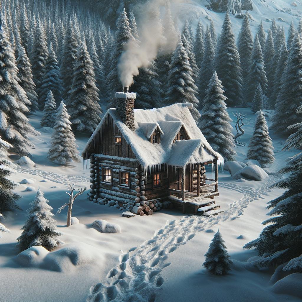 Winter Shelter Setting Illustration