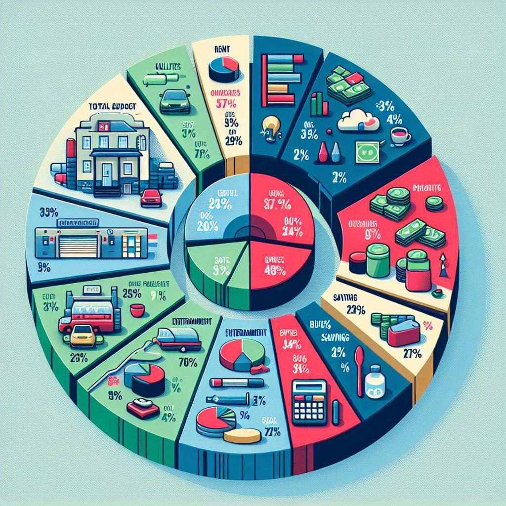 Budget breakdown infographic illustration.