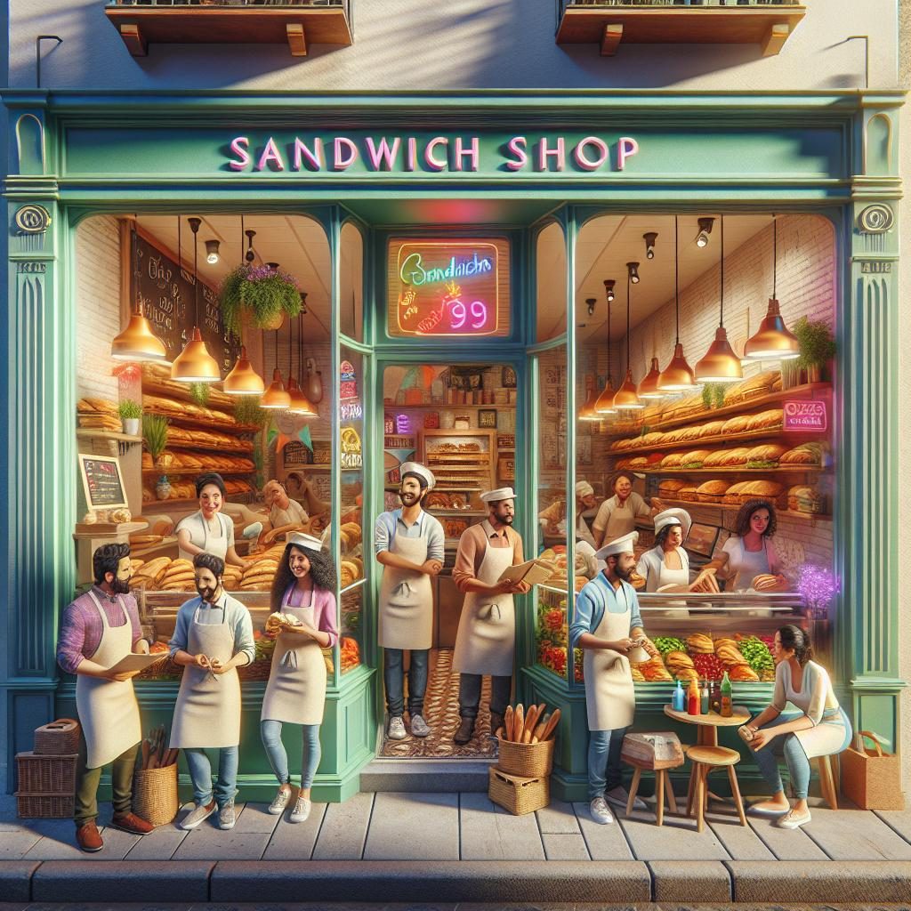 Colorful sandwich shop expansion.