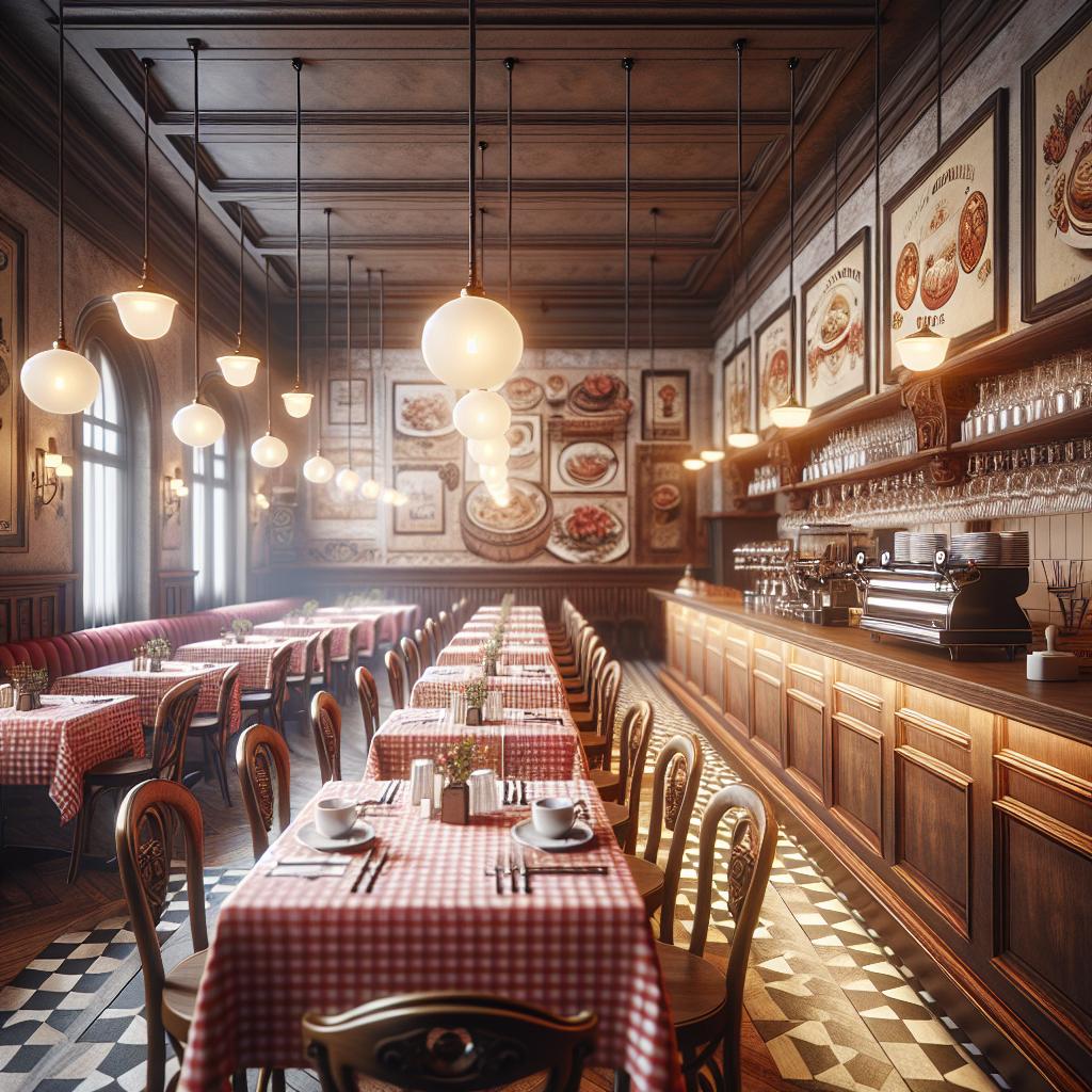 Empty restaurant interior ambiance