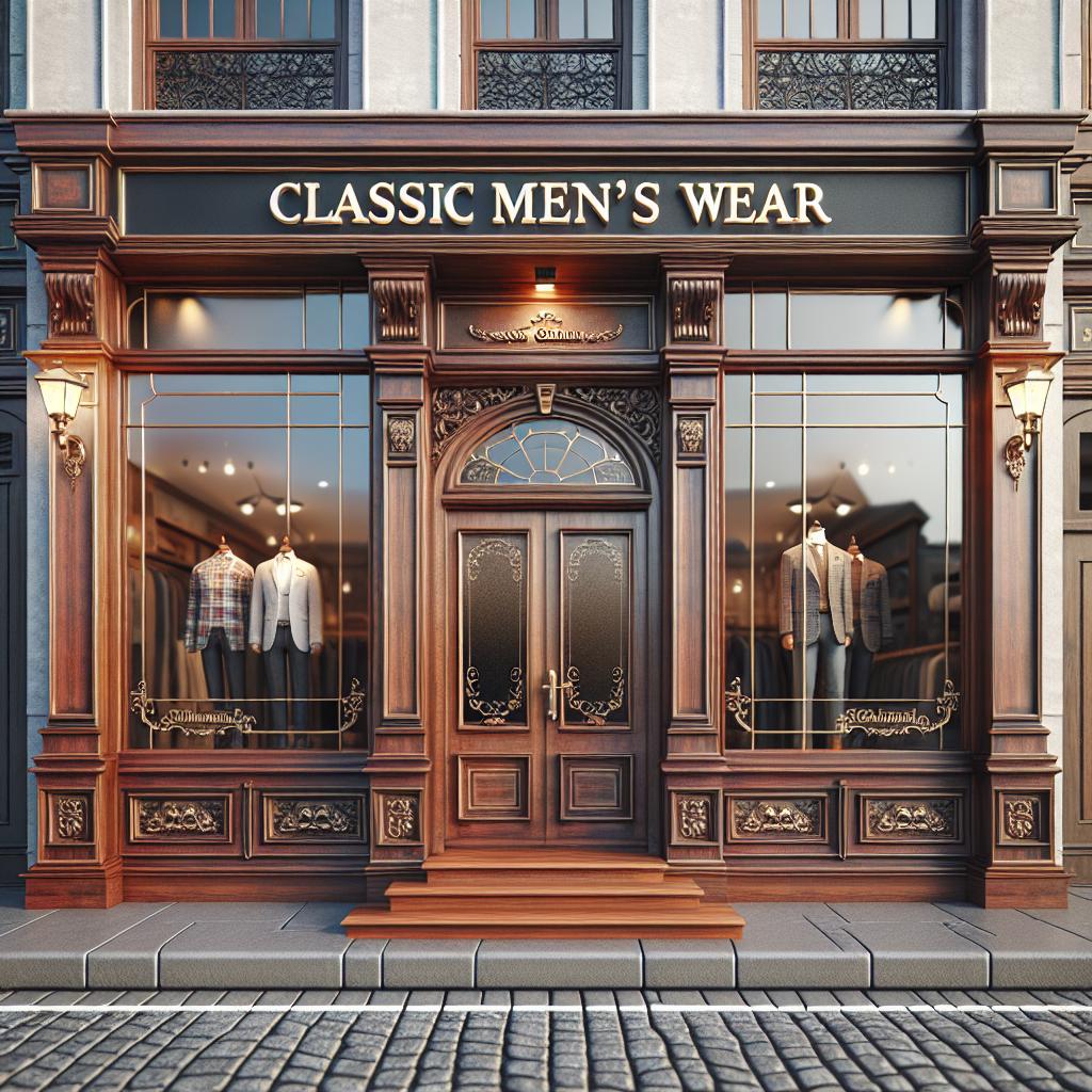 Classic menswear store exterior