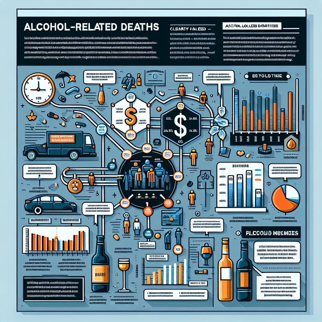 Alcohol-related deaths infographic concept