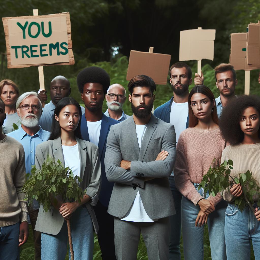 Community activists protest trimming.