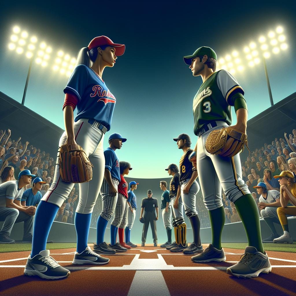 Baseball rivalry showdown illustration.