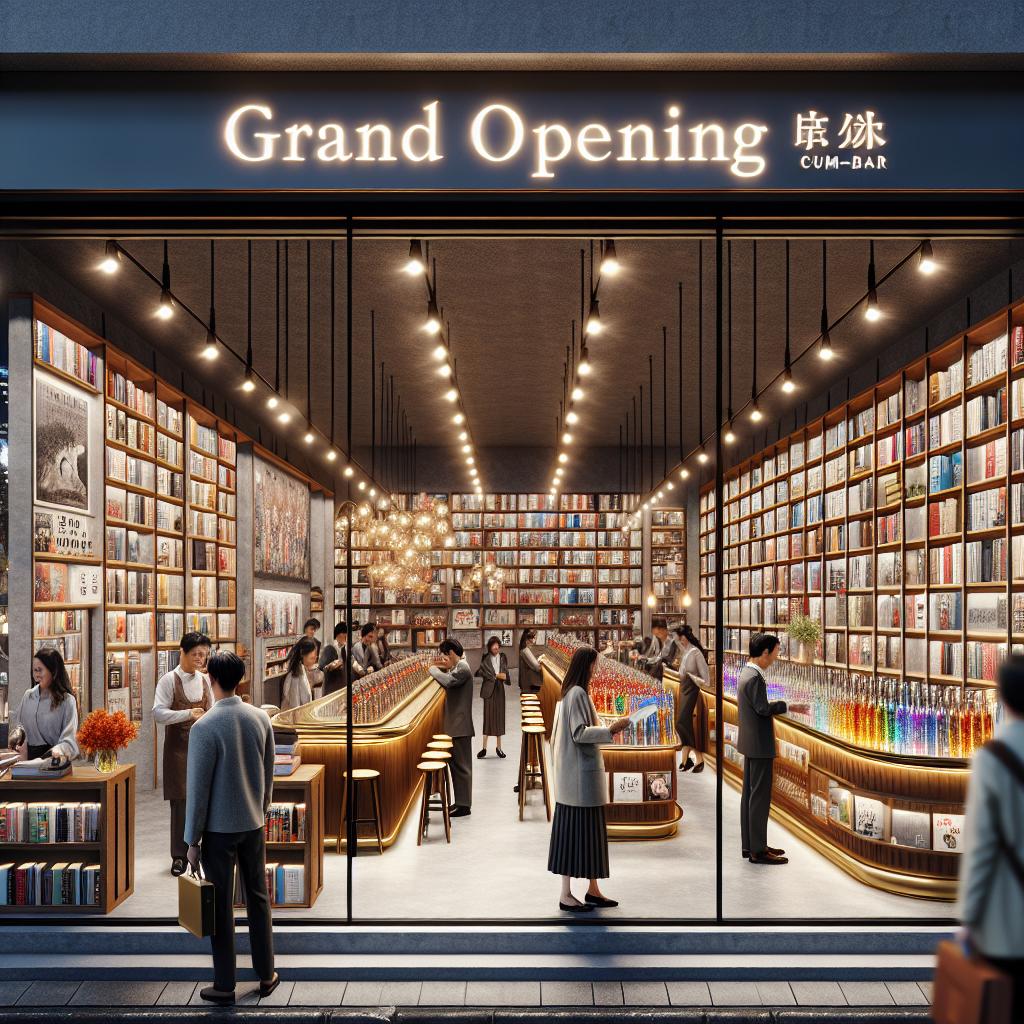 Bookstore bar grand opening.