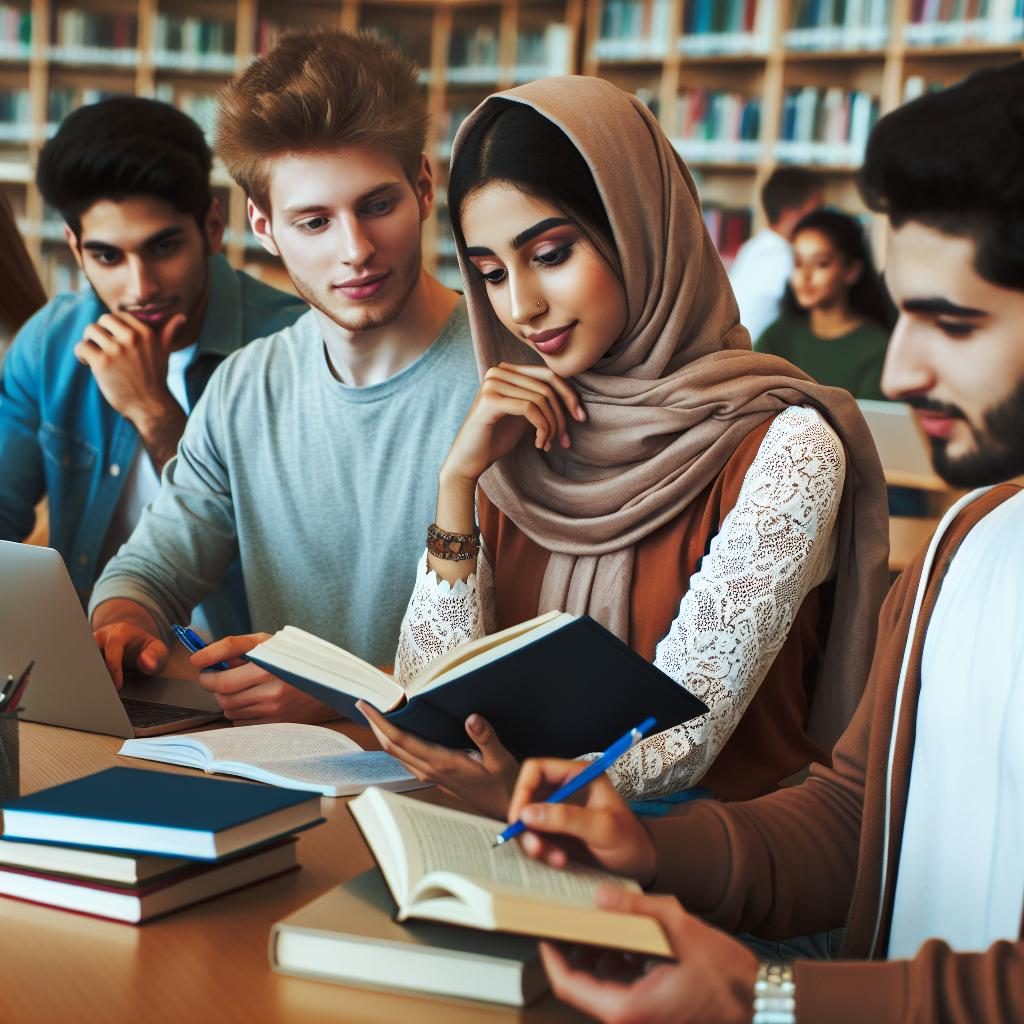 Group of diverse students