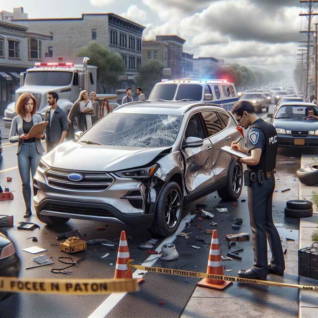 car accident investigation scene