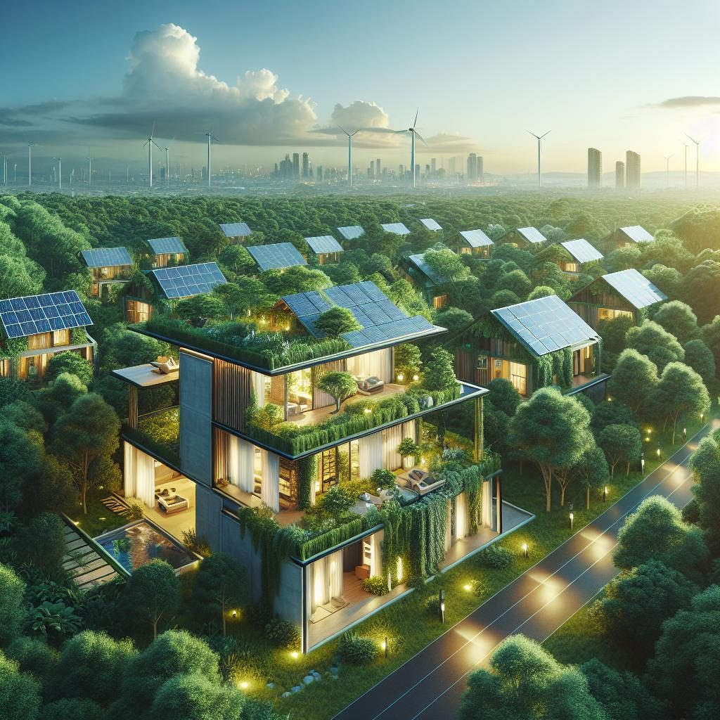 Eco-friendly homes panoramic view