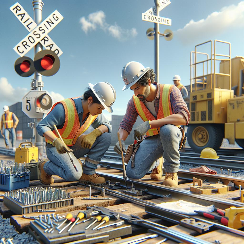 Railroad crossing repair work.