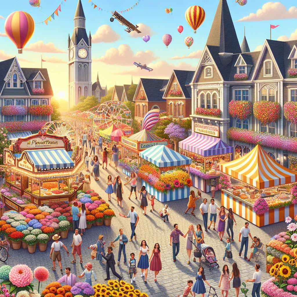 "Flowertown Festival celebration scene"