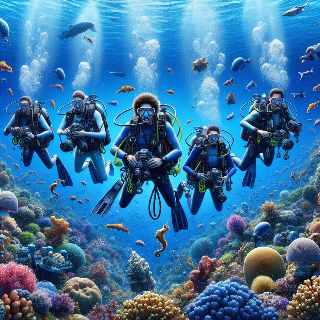 Underwater research expedition illustration.