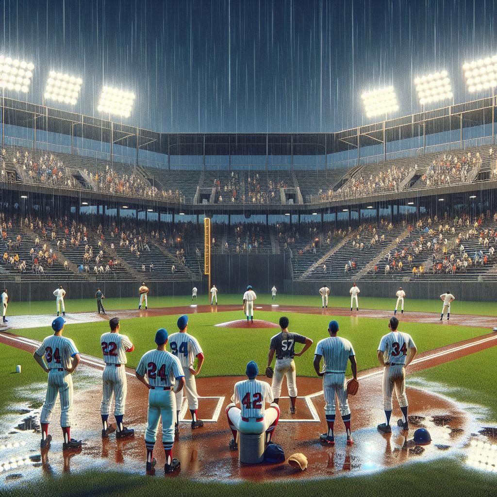 Rain delay baseball game