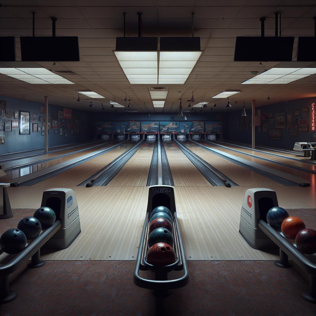 Empty bowling alley closure.