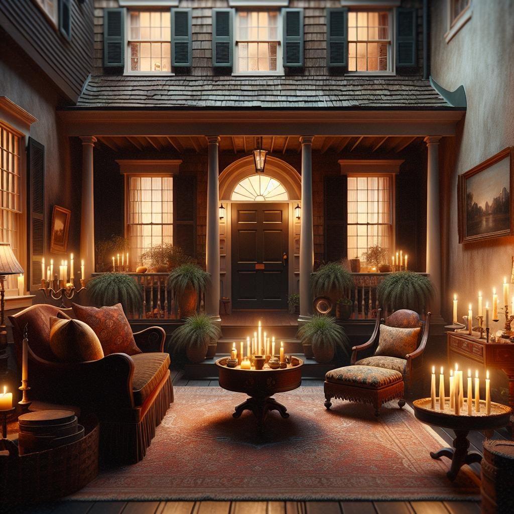 Cozy candlelit Charleston home.
