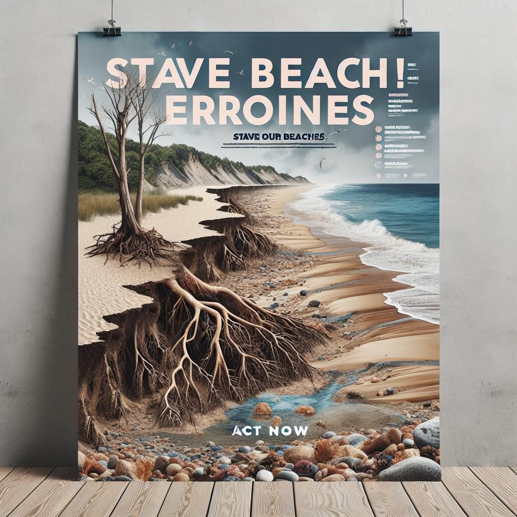 Beach erosion awareness poster.