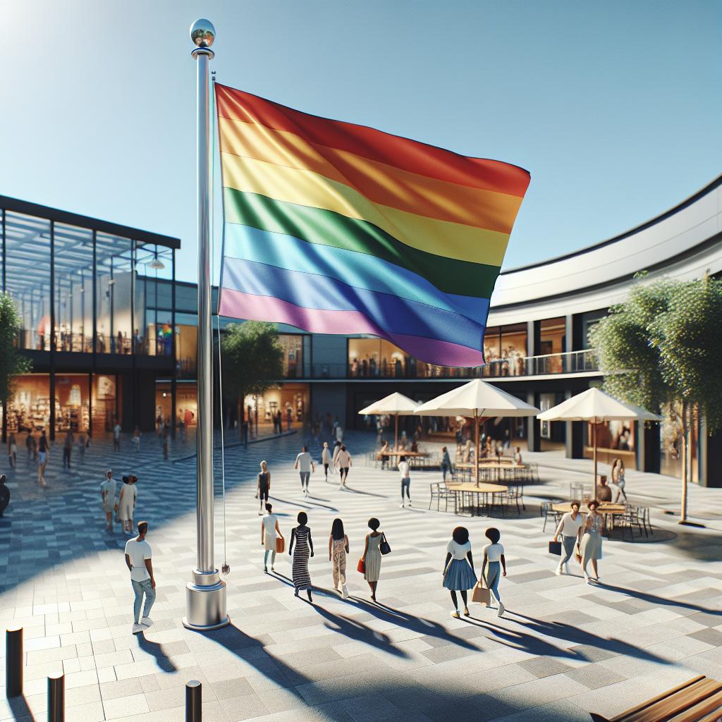 "Pride flag at outlet"