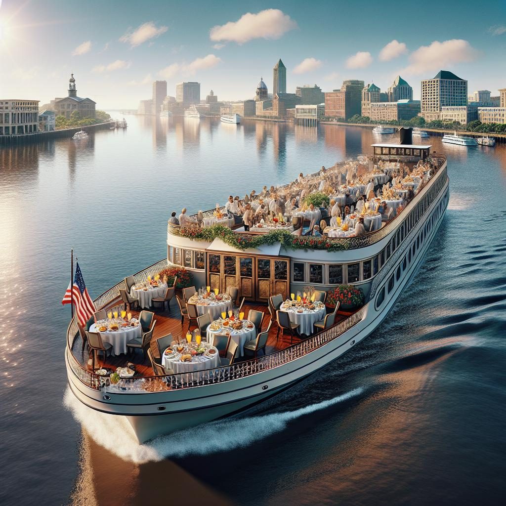 Brunch cruise with Charleston's skyline.