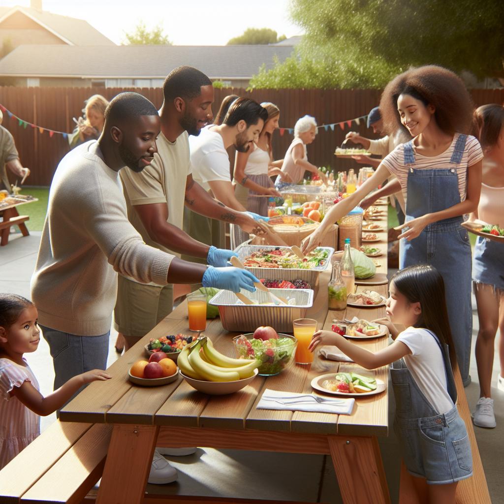 Summer meal distribution scene.