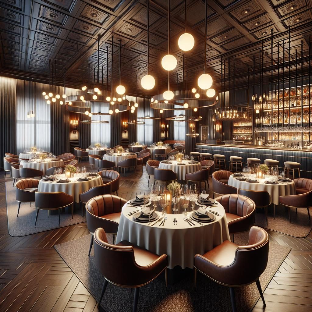 Upscale steakhouse interior concept