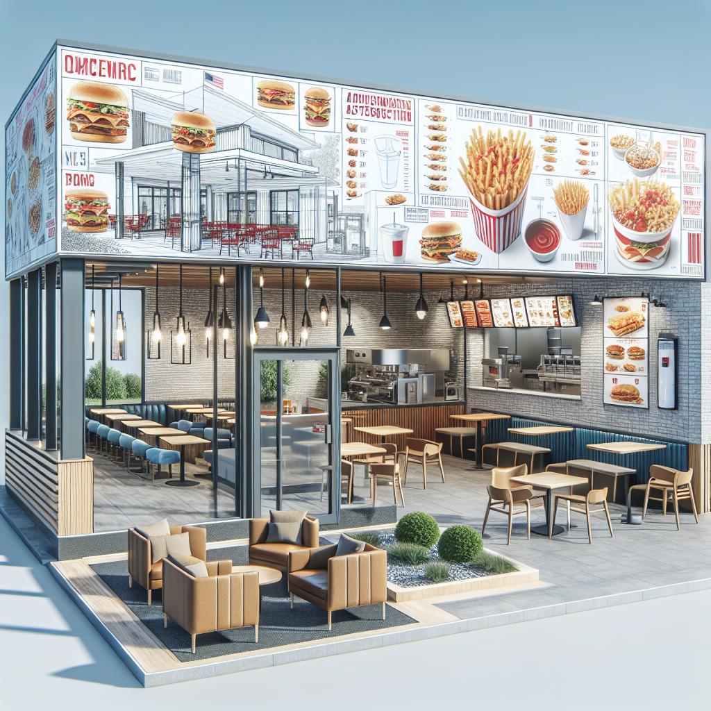 Chick-fil-A renovation illustrations.