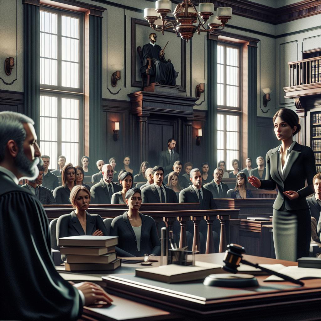 "Courtroom deliberation illustration"