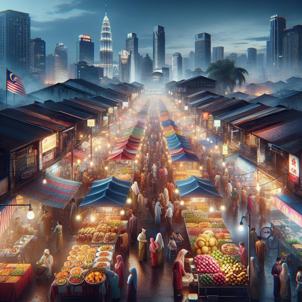 Malaysian street food market.