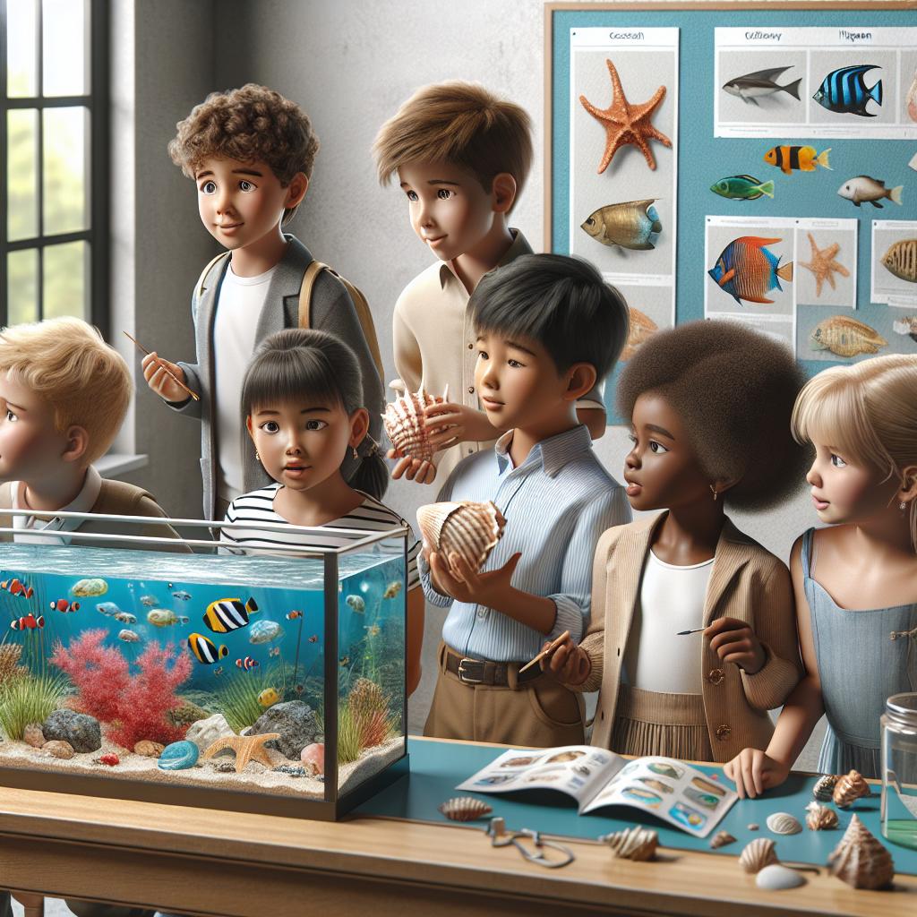 Children learning marine life.