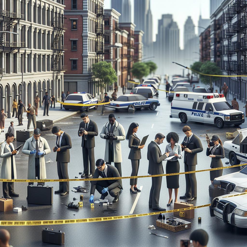 Police investigation scene illustration