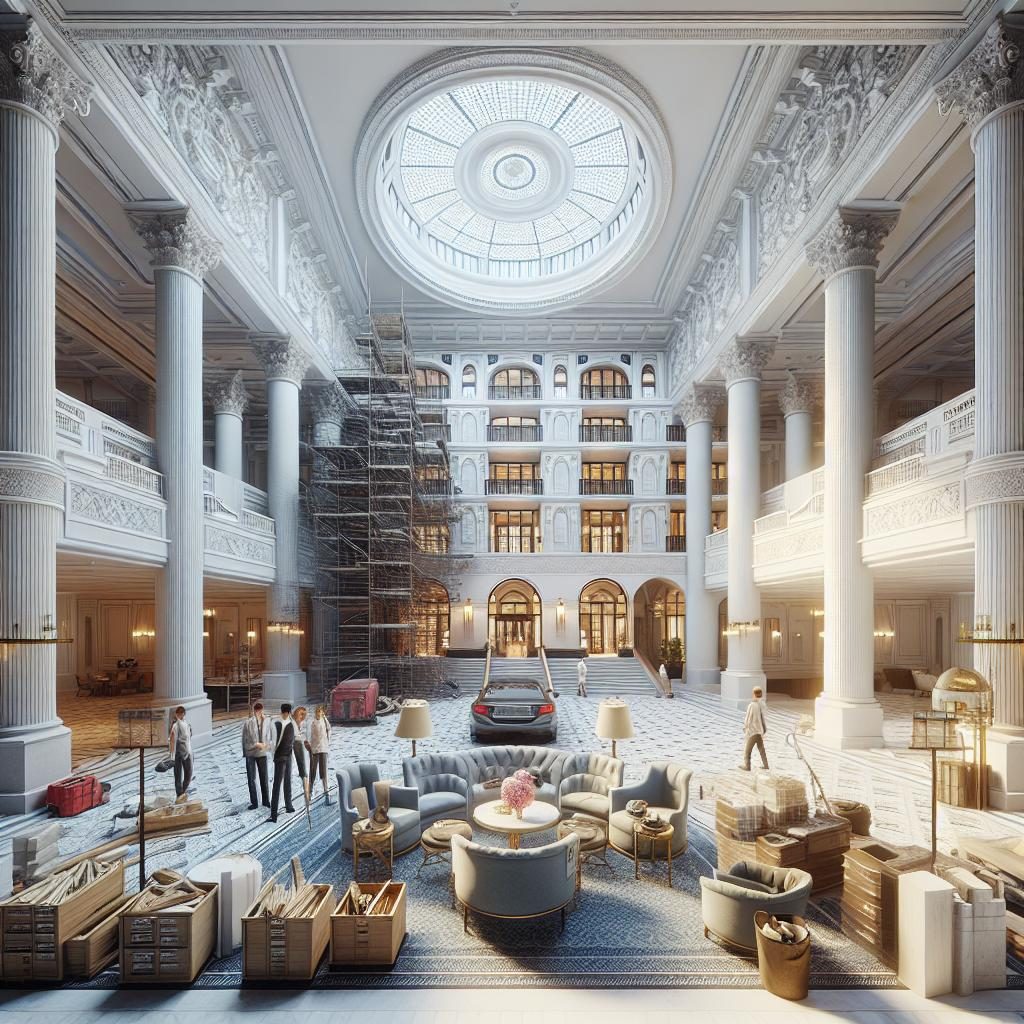 Luxurious hotel renovation concept.