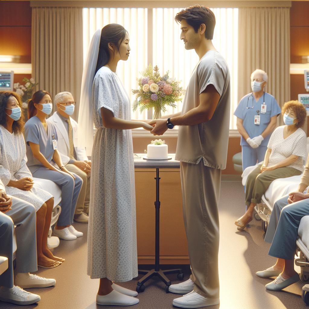 Hospital wedding vow exchange