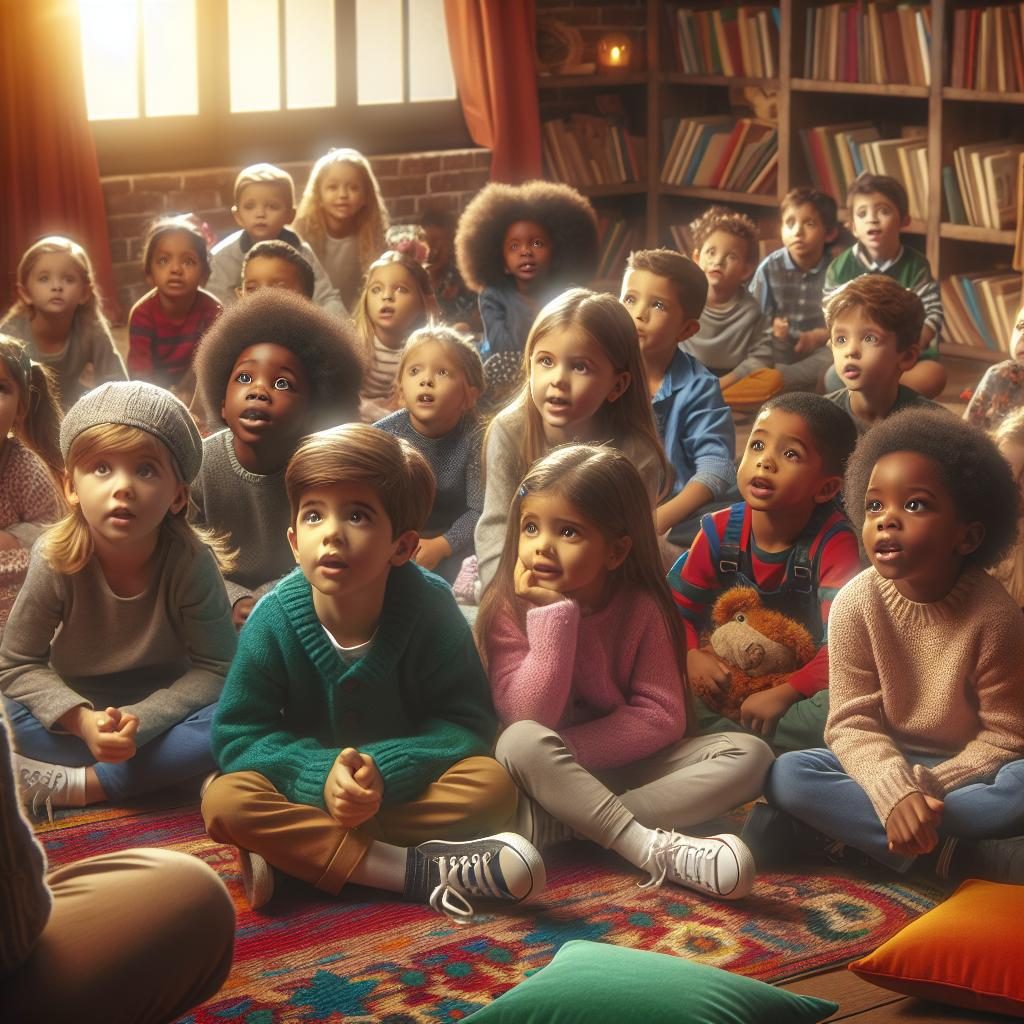 Children enjoying storytelling event.