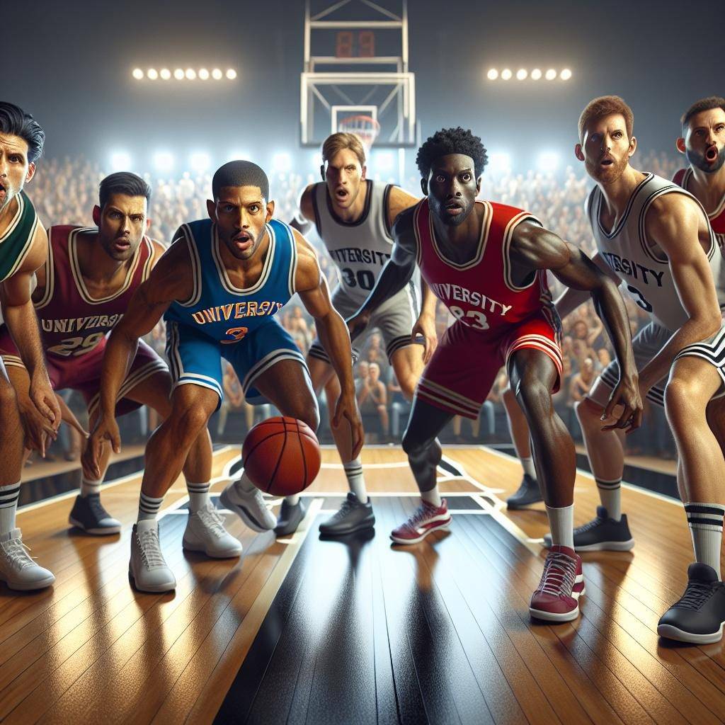 Basketball players at university