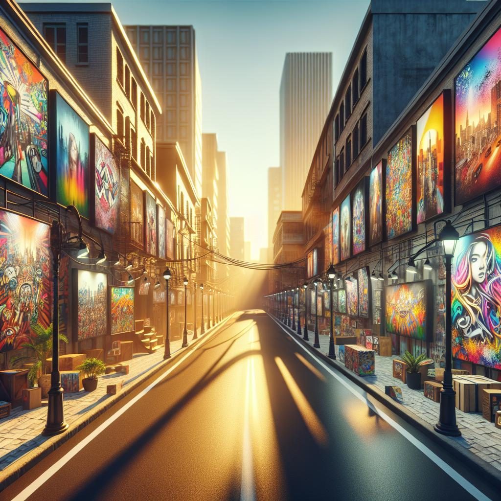 "Colorful street art showcase"
