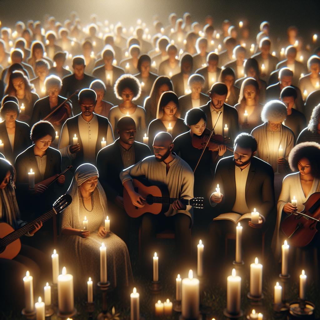 Musical candlelit remembrance gathering.
