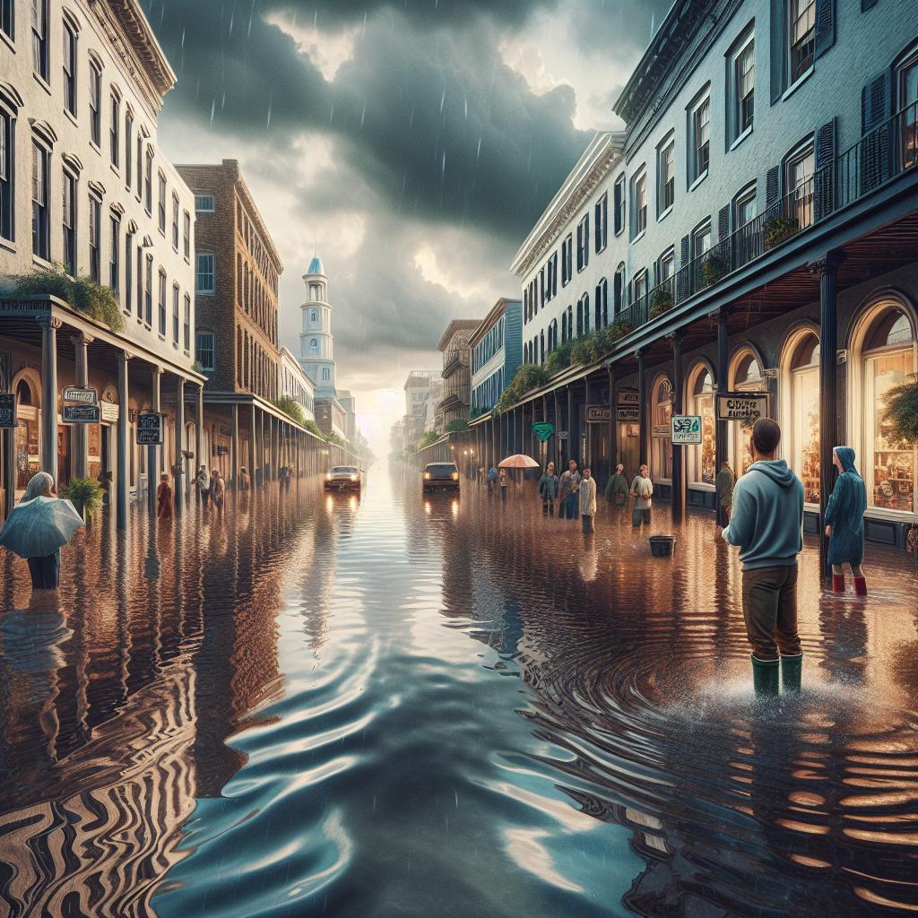 Flooded streets in Charleston