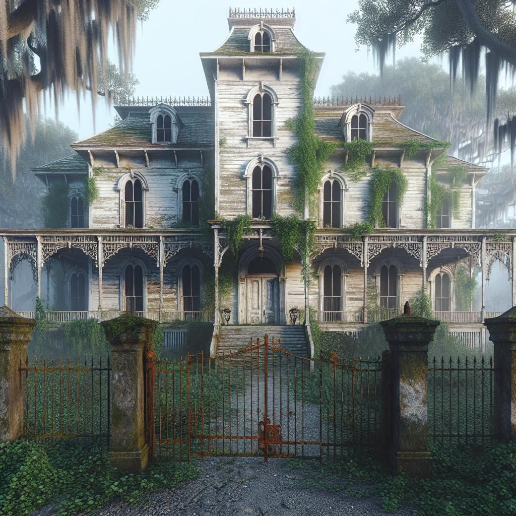 Southern gothic haunted mansion.