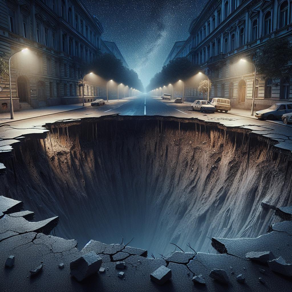 Large sinkhole on street