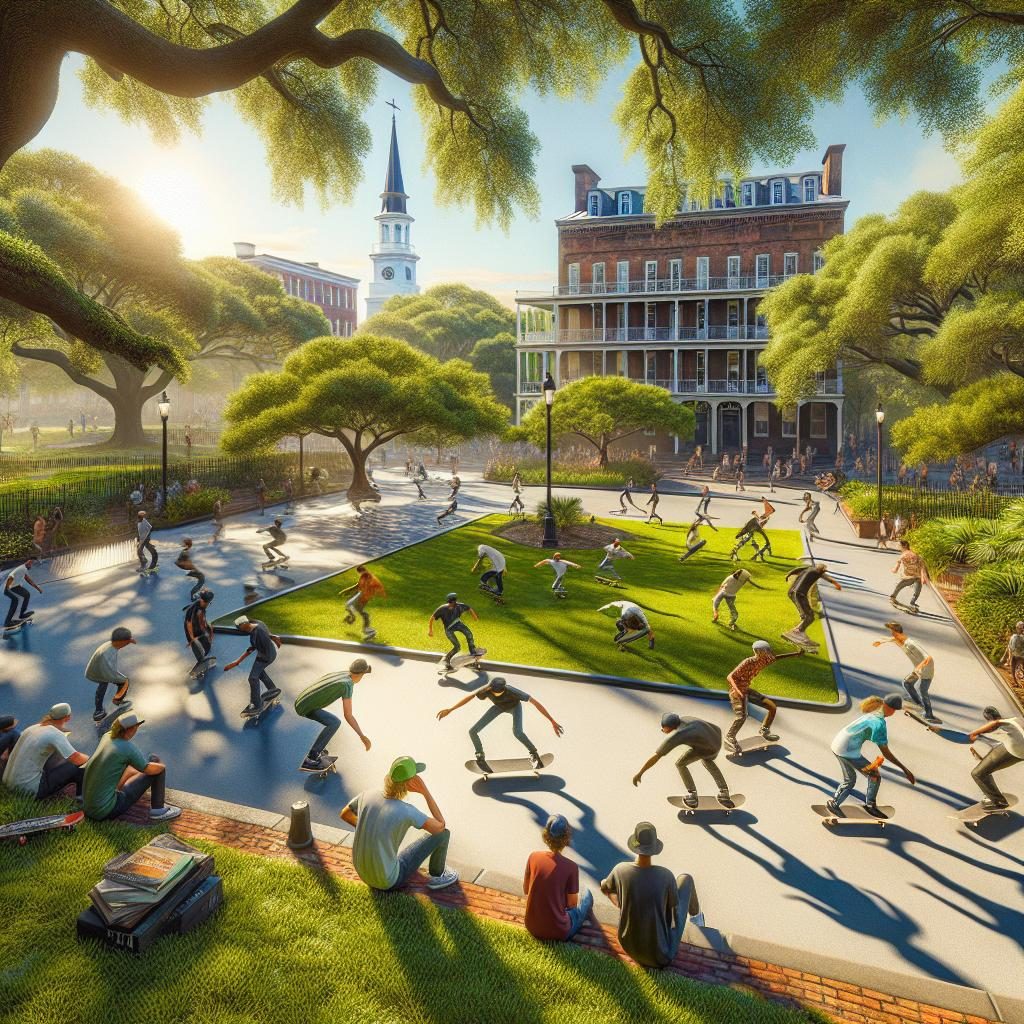 Skateboarders in Charleston Park