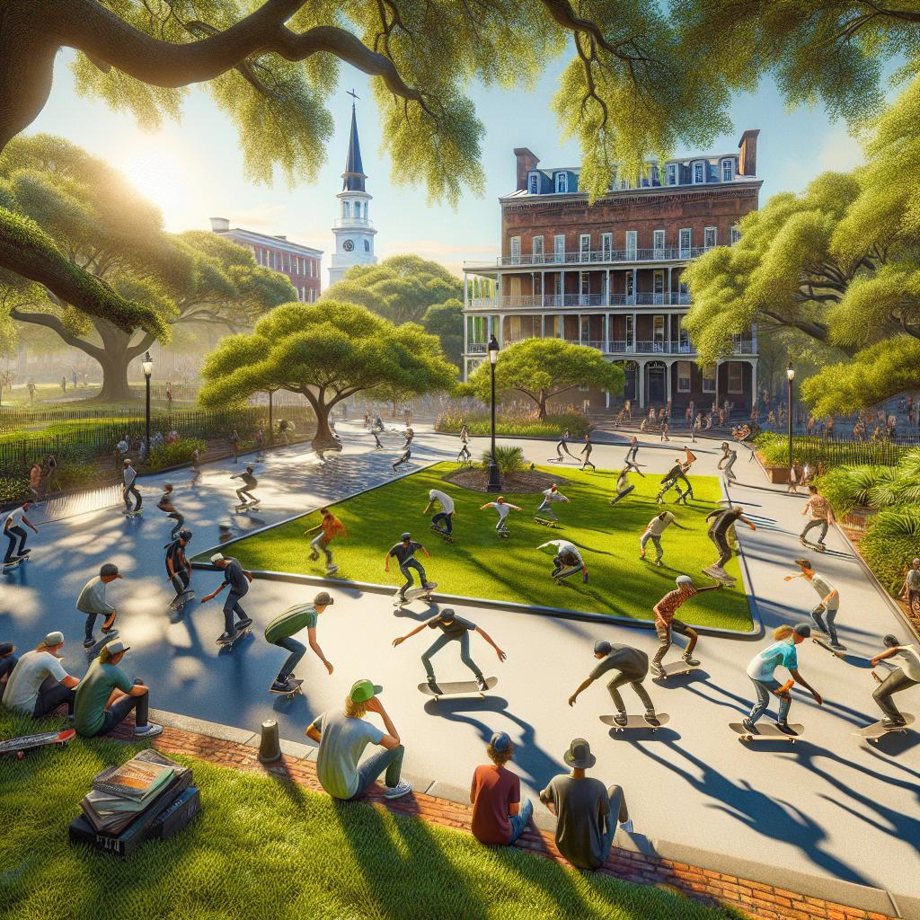 Skateboarders in Charleston Park