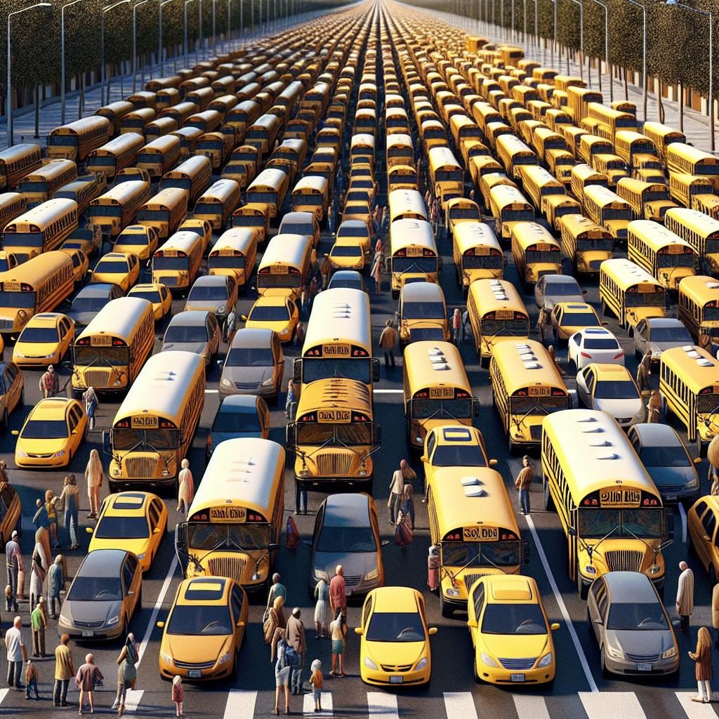 School bus gridlock chaos.