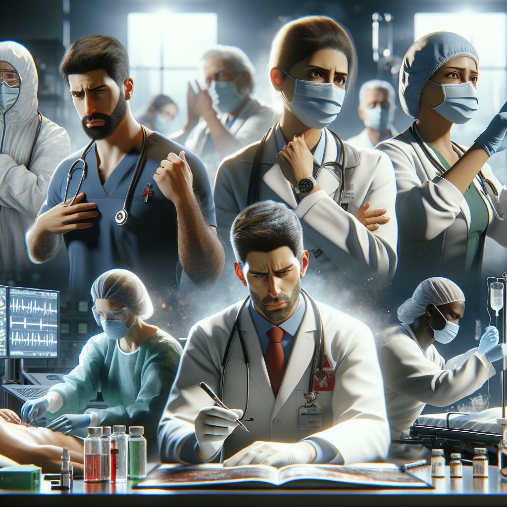 Medical workers fighting pandemic.