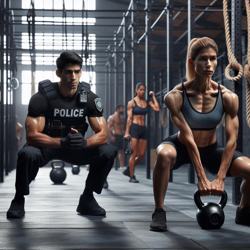 Police officer training CrossFit.