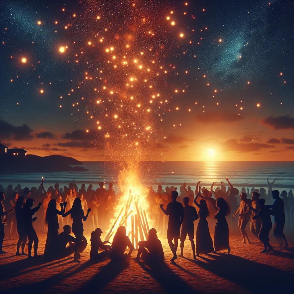 Beach bonfire celebrations