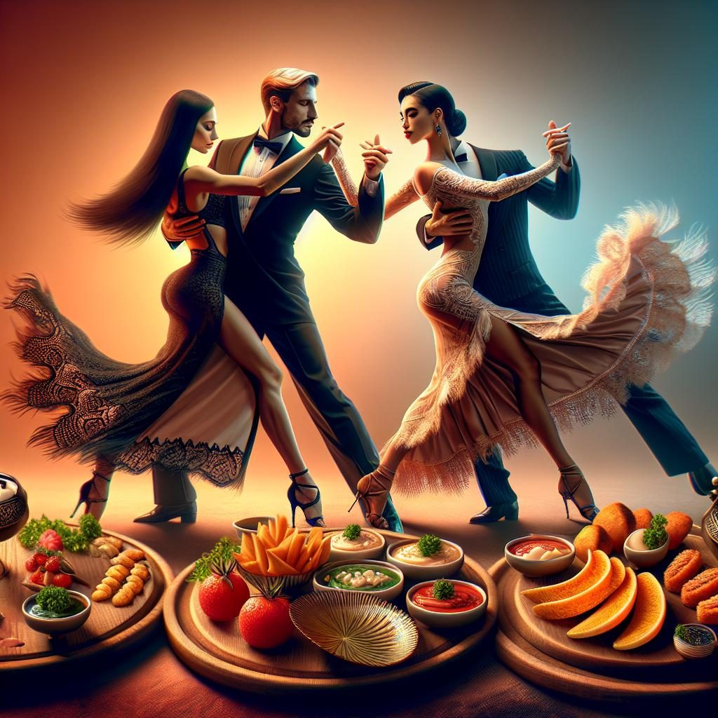 Tango dancers and tapas