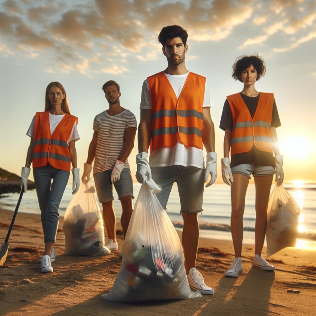 Beach Cleanup Teamwork