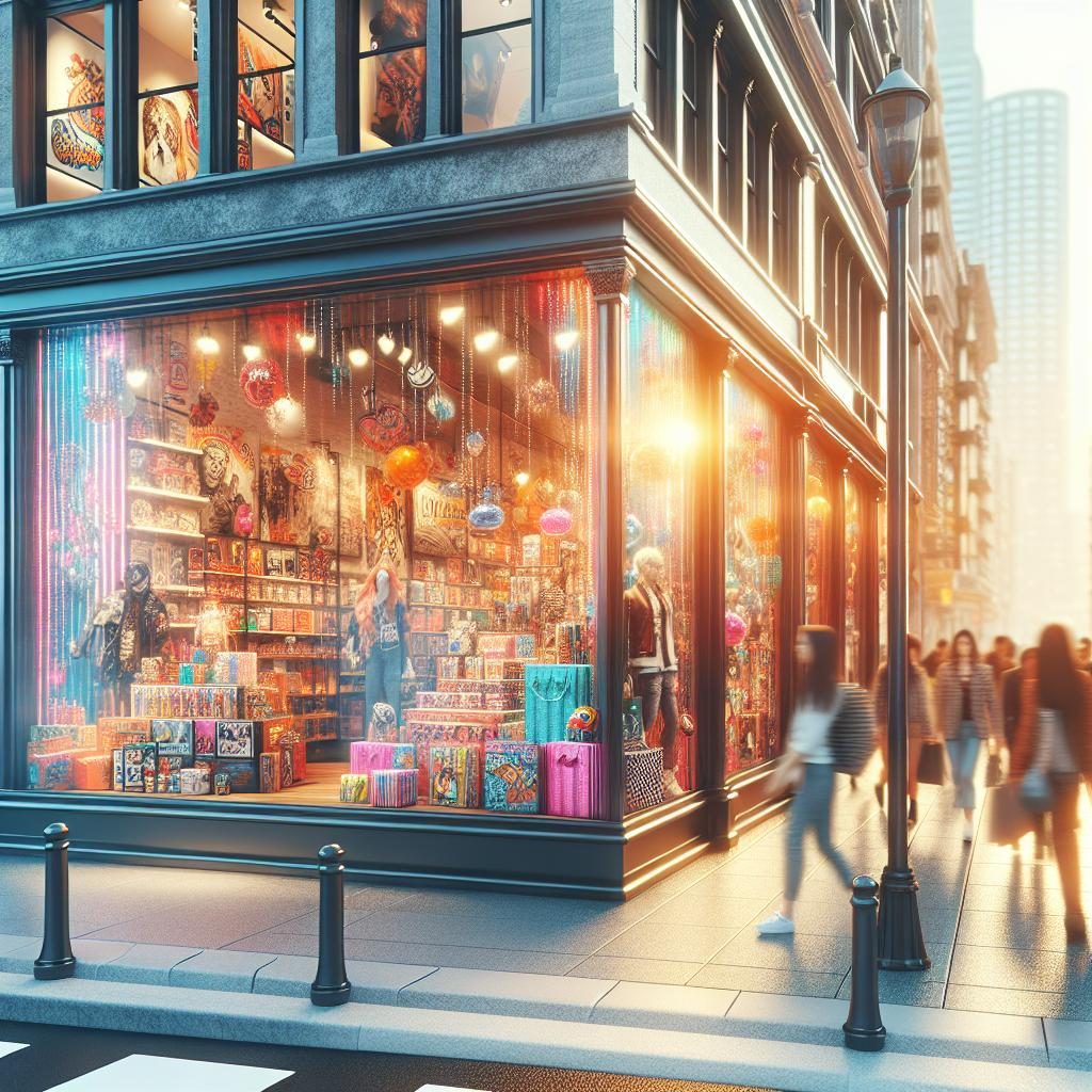 Vibrant storefront displays